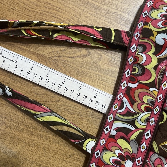 Vera Bradley Morgan Puccini Tote Bag Purse Hobo Brown Paisley Floral W / Wallet - Picture 13 of 14